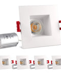Product image of 2 Inch Square LED Recessed Light With Junction Box 8W 50W Equivalent 5000K Bright White 600 Lumens Dimmable Downlight Damp Rated