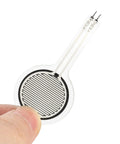 Force sensitive resistor thin-film pressure sensor, 30 mm circular pad with pattern, white film and two metal leads