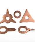 Mixed Spot Welder Dent Repair Pad Set with Copper Plated Steel Pulling Tabs, includes triangles, star pads, washers. 50 pcs pack.