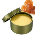 Lead Free Solder Paste Flux For Electronics Repair And PCB Bonding in open tin with lid, smooth texture, resin chunks nearby.