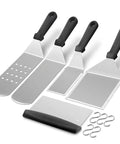 Five Piece Griddle Tools Set For Cast Iron And Flat Top Griddles, Heavy Duty Stainless Steel Spatulas, Pancake Flippers, accessories