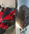 Orange Aluminum Fairing Bolt Kit For Yamaha R1 Windshield Installation Hardware Set With Well Nut Screws Clips And Clamps Aftermarket Windshield Hardware installed on motorcycle.