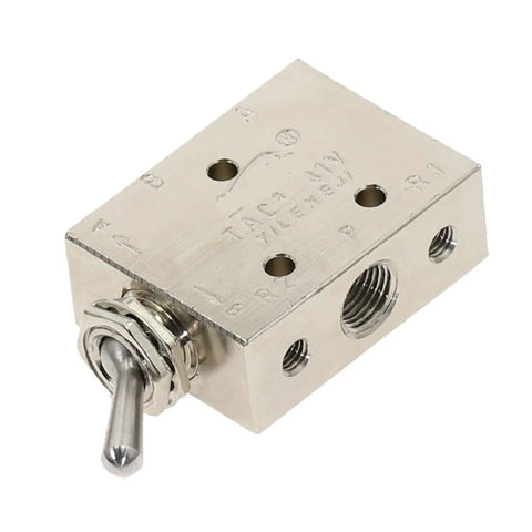 Dead Simple Self Locking Two Position Five Way Pneumatic Exhaust Valve Switch With One Inch Eighth Npt Fittings And Built In Tough Muffler For Heavy Duty Workspaces