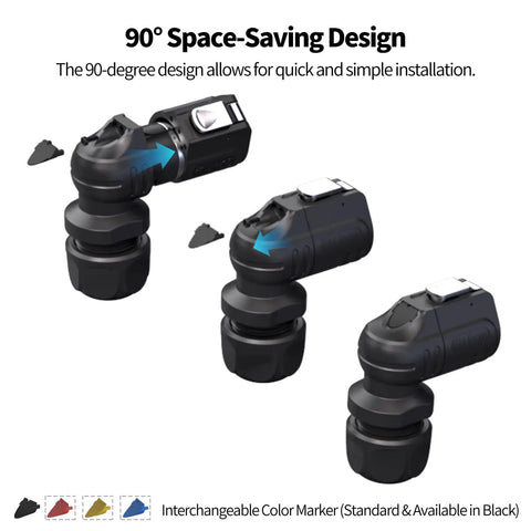 3 Pin Right Angle IP68 Waterproof Connector With Screw Assembly Easy Plug And Play No Soldering Needed Durable Outdoor Electrical Connector For Marine Automotive And DIY Projects, 90° black