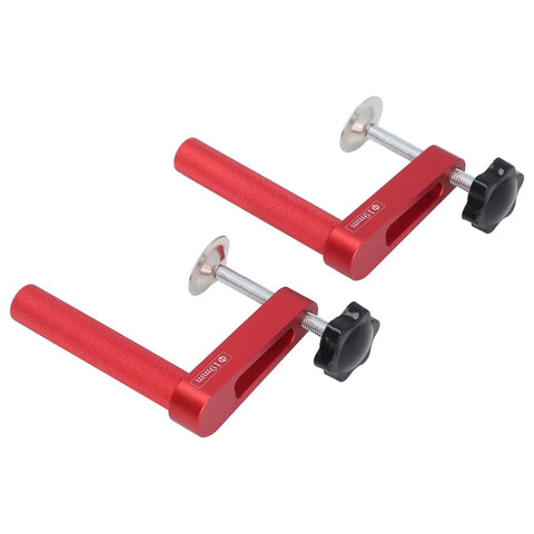 Two Pack 19mm Aluminum Alloy Bench Dog Clamps With Adjustable Height And Rubber Pad Beefy Bench Hole Clamps For Woodworking