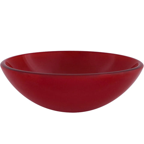 Rosso Double Layer Sleek Red Glass Vessel Sink With Clear Inside And Out Tempered Scratch Resistant And Non Porous Above Counter Mount Standard US Plumbing 16.5 By 5.75 Inches 1.75 Inch Drain Opening Bowl