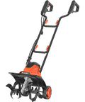 Electric Garden Tiller Cultivator With 14 Inch Cutting Width And Foldable Handle 12 Amp Corded Rototiller With 4 Steel Tines Wheels