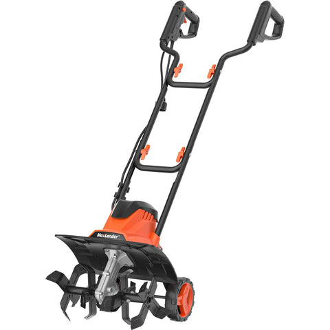 Electric Garden Tiller Cultivator With 14 Inch Cutting Width And Foldable Handle 12 Amp Corded Rototiller With 4 Steel Tines Wheels