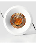 7W/9W/12W/15W COB LED Downlights Dimmable Recessed Ceiling Lights in white, showing honeycomb design and clip for installation.