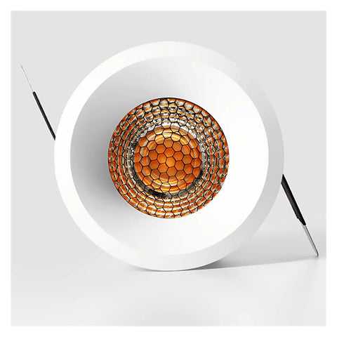 7W/9W/12W/15W COB LED Downlights Dimmable Recessed Ceiling Lights in white, showing honeycomb design and clip for installation.