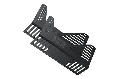Universal Seat Mounting Bracket for Sim Rigs and Racing Setups, heavy duty black steel viewed from above