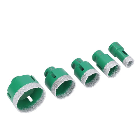 Heavy Duty 5 Pc Hole Saw Set With M14 Connector For Drilling Glass Tile And Marble Thickened Coating Makes Quick Work Of Tough Home Reno DIY Projects Like A Champ, 5 green diamond hole saw bits