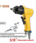 Top Tier Industrial 3/8 Air Impact Wrench Hella Compact Pneumatic Tool with yellow body and quick release chuck.