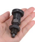 No Sweat Push Fit Ball Nose Spring Plunger M16x1.5 Thread With One Point Zero Two Inch Body Forged From Heavy Carbon Steel in hand.