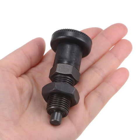 No Sweat Push Fit Ball Nose Spring Plunger M16x1.5 Thread With One Point Zero Two Inch Body Forged From Heavy Carbon Steel in hand.