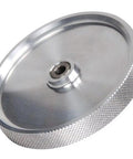 12 Inch Circumference Knurled Aluminum Measuring Wheel With Heavy Duty Knurling For Bangin Precision Measurements Compatible With Digital Tachometers Built To Last In Usa - close-up of precise knurled surface