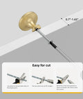 Gold Brushed Brass Cabinet Knobs 25 Pack installation process with adjustable length guide and cutting instructions.