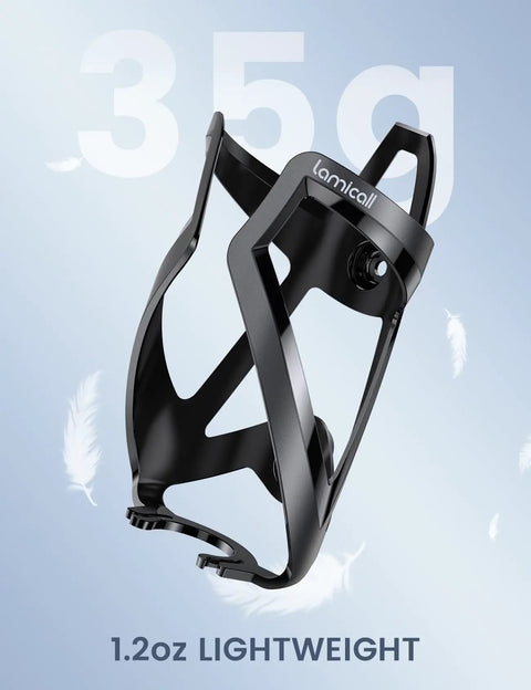 Ultralight Bike Water Bottle Holder For 2.75 To 3.94 Inch Bottles With Durable Cup Cage And Screw Tool, black cycling bottle cage.