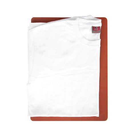 12x15 Inch Heavy Duty Silicone Heat Press Pad Replacement with white T-shirt on top, non toxic odorless pad with flat surface.