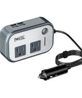 Heavy Duty 200W Car Power Inverter With Four USB Ports And AC Outlet Plug for convenient charging on road trips.
