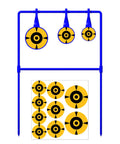 Beefy Three Eighths Inch Auto Reset Spinner Target For Centerfire Handguns Up To.44 Magnum with 3 spinning plates and stickers