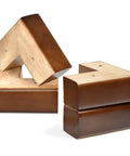 Solid Wood Furniture Legs Set With L Shaped Bed Risers for sofas and cabinets, 4 pack, made of durable rubber wood, smooth edges