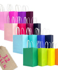 32 Pack Small Paper Gift Bags With Handles In 16 Color Variations 8.3 By 6 By 3.15 Inches Durable Recycled Thick Paper