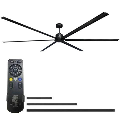 120 Inch HVLS Industrial Ceiling Fan With Remote For Warehouse Gym Barn Shop Garage Cranks Out 28,000 CFM With PMSM Motor Six Speeds