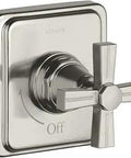 Pinstripe Volume Control Trim For Bath And Powder Room Faucets, Classic 1930s Style Finish with Cross Handle Design