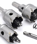 Heavy Duty Carbide Hole Saw Kit For Metal With Tct Inserts And Pilot Bits Covers 20-40mm Range Perfect Stainless Steel Iron Plate Aluminum Alloy Jobs, 6-piece set