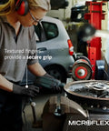 Mechanic using Black Dragon 5Mil Nitrile Exam Gloves Textured Fingertips Powder Free For Medical Industrial And Automotive Use Size XS Black Case Of 1000 Disposable Gloves With All Day Fit And Rock Solid Grip