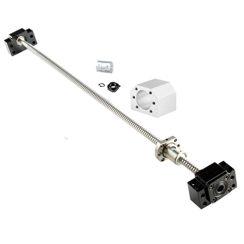 Ball Screw SFU RM1605 400mm Anti Backlash Kit with BK12 BF12 and coupler, CNC linear motion precision upgrade components displayed
