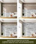 Four room layouts showing different plank coverage with Reclaimed Shiplap Wall Boards Set Of 12 Barnwood Planks For Rustic Decor.