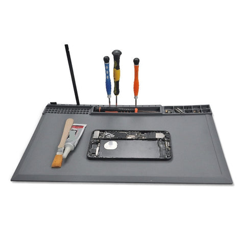 Heavy Duty Silicone Welding Work Mat With Massive Workspace For Soldering And Heat Resistance Pro Level Table Pad with tools and smartphone parts