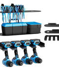 Power Tool Organizer Wall Mount 3 In 1 Cordless Drill Storage Shelf with 4 Holders Corner Design Heavy Duty Utility Rack