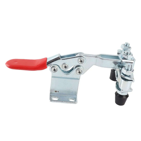 Beefy Heavy Duty Horizontal Toggle Clamp With Dual Head And Quick Release Iron Construction Delivers 500lb Holding Power