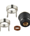 Four Pc Plasma Torch Consumables For Pt60 And Pt45 Cutters Designed For Harbor Freight 60 Amp Models, showing shield cup and rings.