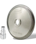 Knockout Heavy Duty 6 Inch Diamond Serration Grinding Wheel Half Inch Wide 200 Grit Knife Sharpener Tool With Stainless Adapter