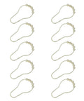 Gold Iron Shower Curtain Hooks 15 Piece Beads Curtain Rings Glide Rollers For Bathroom Decor Durable Iron Construction