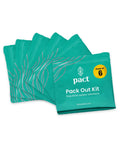 Image of All In One Camping Poop Kit 6 Pack With Odor Control Poop Powder Smell Proof Disposal Bags, teal packaging.