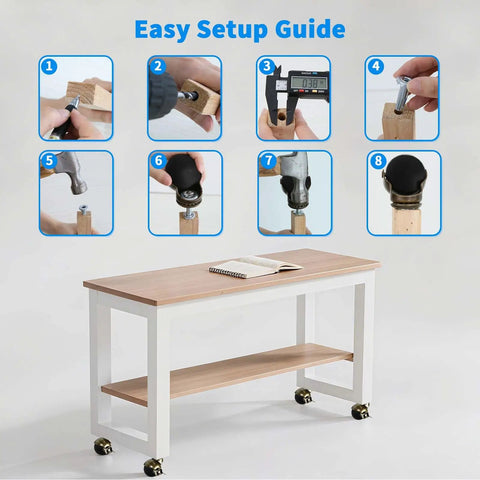 Easy setup guide for Heavy Duty Two Inch Brass Ball Casters With Locking Brakes, Smooth Rolling TPR Rubber Wheels.