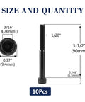 Beefy 1/4-20 X 3-1/2 Socket Head Cap Screws 10 Pack dimensions with hex drive and length measurements.