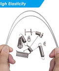 Front view: 50cm stainless steel spring wire (0.2mm) with assorted coil springs and hooks.