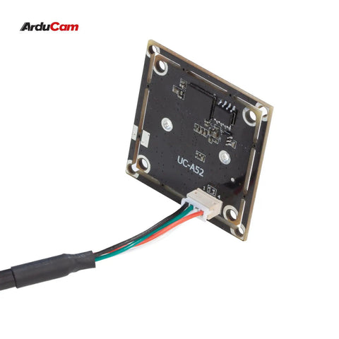 Rear view of 8MP IMX179 USB Camera Module with 115 degree wide angle M12 lens, LightBurn compatible, built-in mic, UVC support.