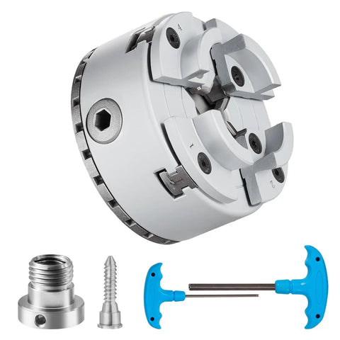 4-Jaw Lathe Chuck 2.75 Inch Self-Centering Precision Machining Tool For Lathe Milling Grinding Machines with accessories