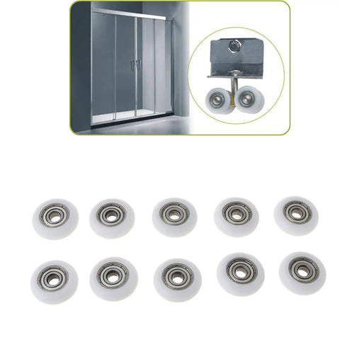 Buttery Smooth 10 Pcs Nylon Pulley Rolling Bearing Wheels For Furniture Drawer And Sliding Door Runner Hardware with metal center.