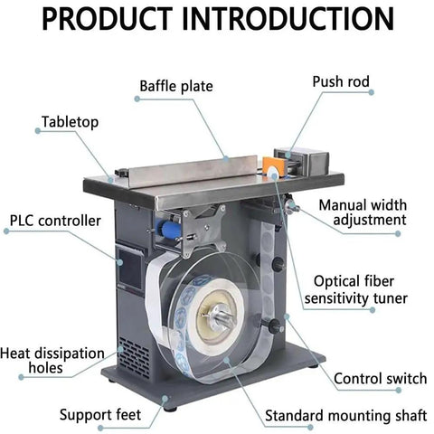 Semi-Automatic Desktop Labeling Machine With Touch Screen Control Precision Microcomputer System features baffle plate and manual width adjustment.