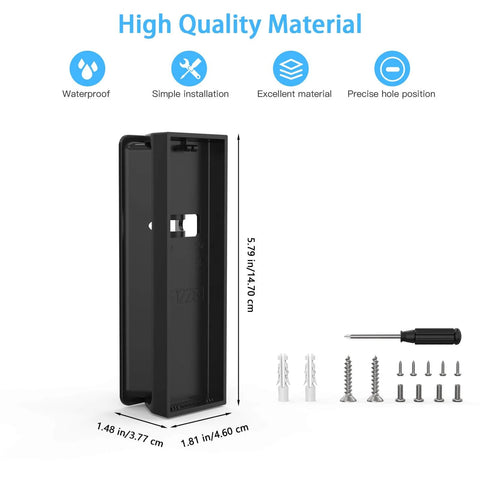 Adjustable Angle Mount For E340 Video Doorbell, 0 To 35 Degree Tilt, No Fuss Easy Install, Solid Mount, Black, with screws and screwdriver