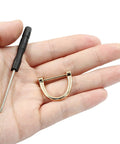 Heavy Duty Gold U Shape D Ring Screw Eyes 15 Pack Rust Resistant Alloy Strap Hardware For Bags Saddlery And Rigging Snap On Hassle Free Rock Solid Gear Upgrade in hand with screwdriver.