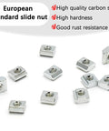 50 Pack 3030 Series Sliding T Nuts With M6 Thread Hammer Head For 8mm T Slot Aluminum Extrusion Profiles Durable Carbon Steel Construction